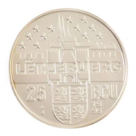 Luxemburg 1995. 25 Ecu Ag 'Jean és Josephine-Charlotte' T:PP Luxembourg 1995. 25 Ecu Ag 'Jean & Josephine-Charlotte' C:PP