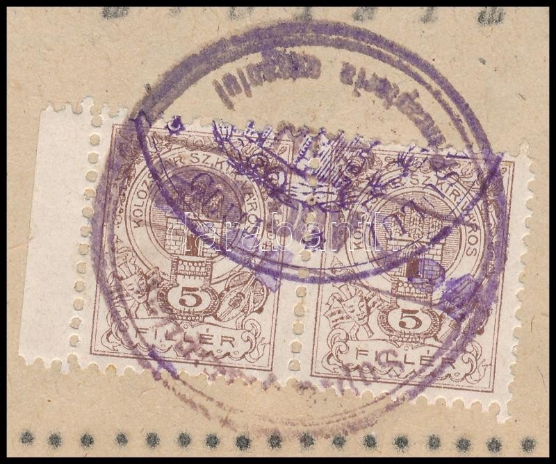1923 Kolozsvár, okmány felülnyomott helyi illetékbélyeggel - Image 2