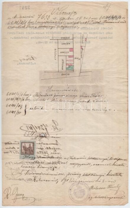 1918 Kolozsvár, okmány 10 db K illetékbélyeggel