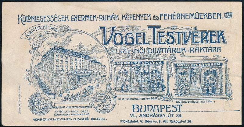 Vogel testvérek fehérnemű számolócédula