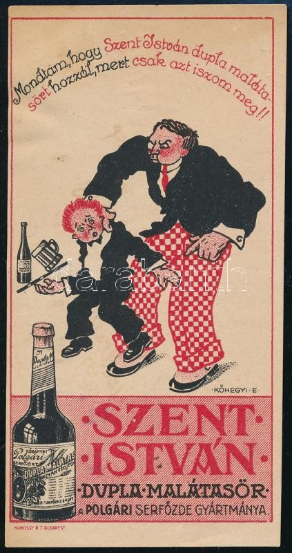 Szent István malátasör számolócédula