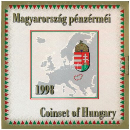 1998. 50f-200Ft (10xklf) forgalmi sor dísztokban + 1998. 100Ft alpakka '1848-1849. Szabadságharc 150. évfordulójára', belső tok ragasztása kissé elengedett T:BU patina Adamo FO31