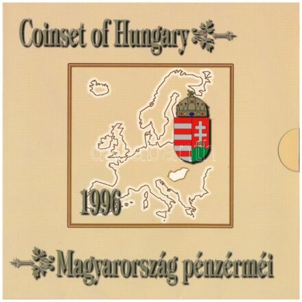 1996. 10f-100Ft (10xklf) '50 éves a forint' forgalmi sor dísztokban. A belső tokon a ragasztás részben elengedett T:BU patina Adamo FO29
