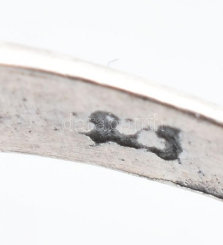 Ezüst(Ag) modern gyűrű kővel, jelzett, méret: 58, bruttó: 5,6 g - Image 3