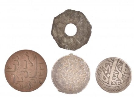 Indiai Államok 4xklf érmetétel, közte 2db Ag érme T:2-3 Indian States 4xdiff coin lot, within 2pcs Ag coins C:XF-F