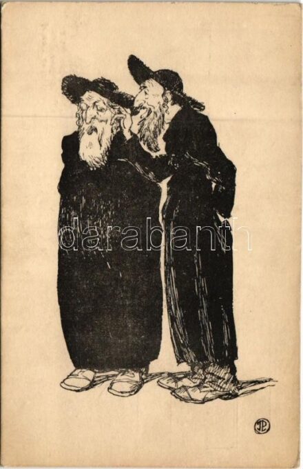 Jedno z desatera: Miluj sveho blizního, A kde muzes trhni ho. Podkarp. Rus. / Judaica art postcard (EK)