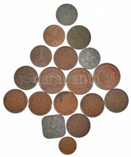 Hollandia 1916-1957. 1/2c-5c (17db) T:1--3 Netherlands 1916-1957. 1/2 Cent - 5 Cent (17pcs) C:AU-F