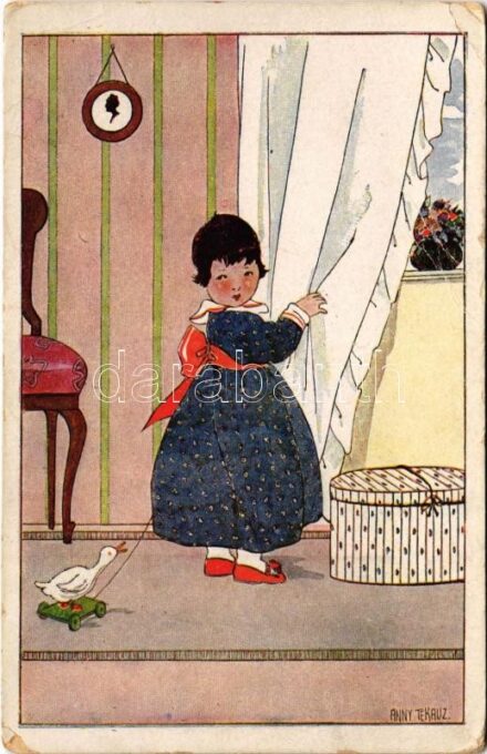 Children art postcard, girl s: Anny Tekauz (EB)
