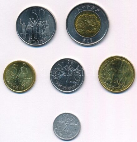 Etiópia 1977-2016. 1s-1B (6xklf) T:1-3 Ethiopia 1977-2016. 1 Santeem - 1 Birr (6xdiff) C:UNC-F
