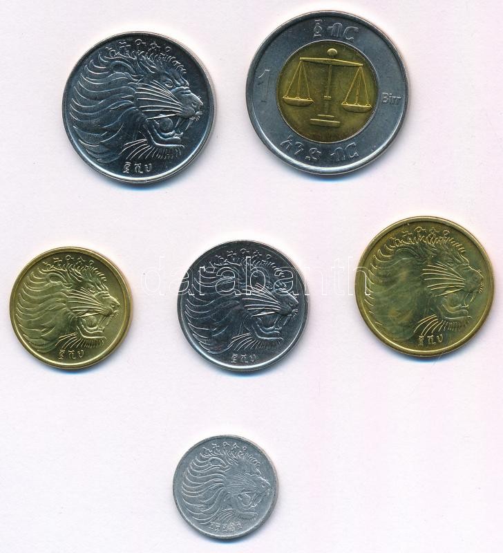 Etiópia 1977-2016. 1s-1B (6xklf) T:1-3 Ethiopia 1977-2016. 1 Santeem - 1 Birr (6xdiff) C:UNC-F - Image 2