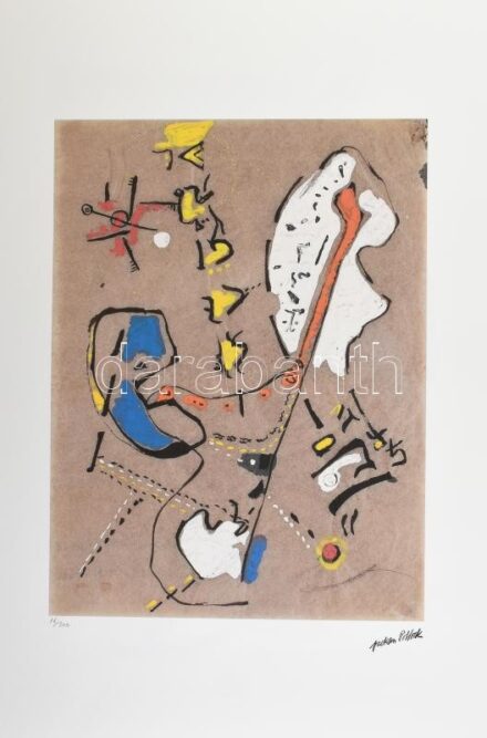 Jackson Pollock (1912-1956) . Ofszet- lito, papír, jelzett a nyomaton, 'S:P.A.D:M. Paris - Arti graphiche Roma' szárazpecséttel ORO Cartier tanúsítvánnyal Számozott: 16/300. Képméret: 46x34,5 cm. Lap méret 50x70 cm, / Numbered, marked