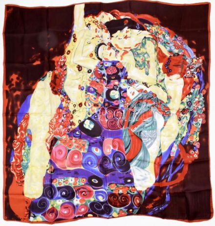 Színes selyem kendő 84x83cm