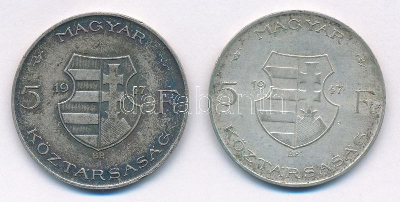 1947. 5Ft Ag 'Kossuth' (2x) T:3 patina Adamo F8.1 - Image 2