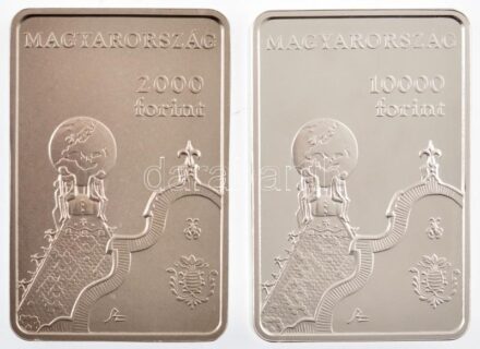 2019. 2000Ft Cu-Ni 'A Földtani Intézet alapításának 150., székháza átadásának 120. évfordulója' kapszulában + 10.000Ft Ag 'A Földtani Intézet alapításának 150., székháza átadásának 120. évfordulója' kapszulában,