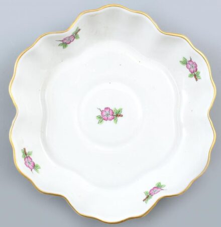 Herendi ETON mintás kerek tálka. Kézzel festett, jelzett, mázrepedéssel. D:14 cm