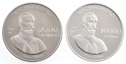 2015. 2000Ft Cu-Ni 'Jurisics Miklós / Kőszeg' kapszulában + 10.000Ft Ag 'Jurisics Miklós / Kőszeg' kapszulában, tanúsítvánnyal, tájékoztatóval T:BU,PP Adamo EM297, EM298
