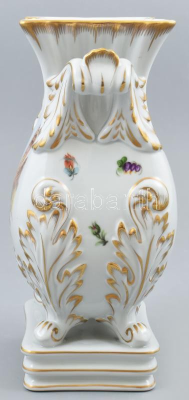 Herendi virágmintás barokkos váza, másik oldalán: Szegedi dóm , kézzel festett, jelzett, hibátlan, m: 27 cm - Image 3