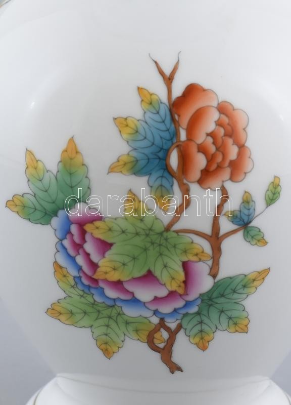 Herendi Viktória mintás váza. Kézzel festett, jelzett, hibátlan . m: 20,5 cm - Image 2