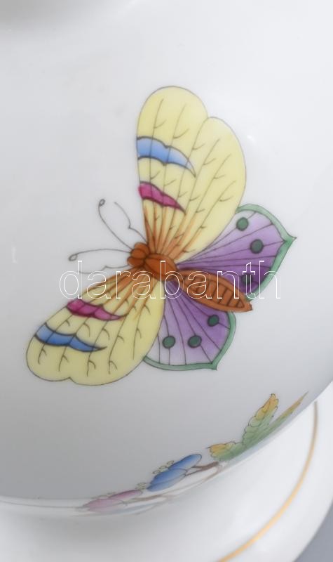 Herendi Viktória mintás váza. Kézzel festett, jelzett, hibátlan . m: 20,5 cm - Image 3
