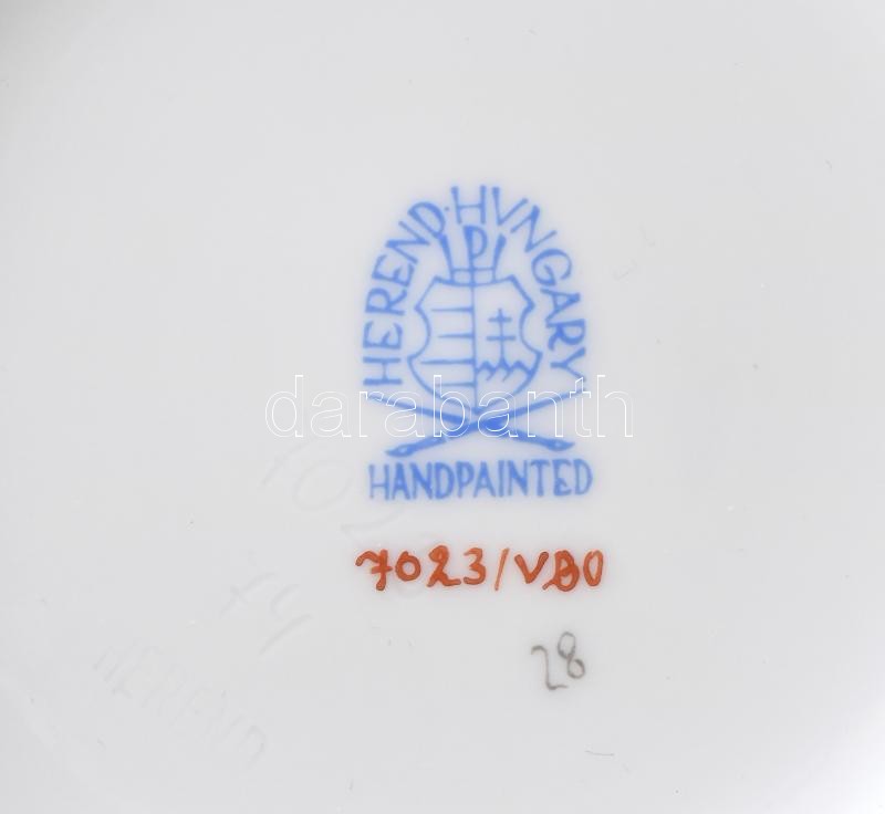Herendi Viktória mintás váza. Kézzel festett, jelzett, hibátlan . m: 20,5 cm - Image 4