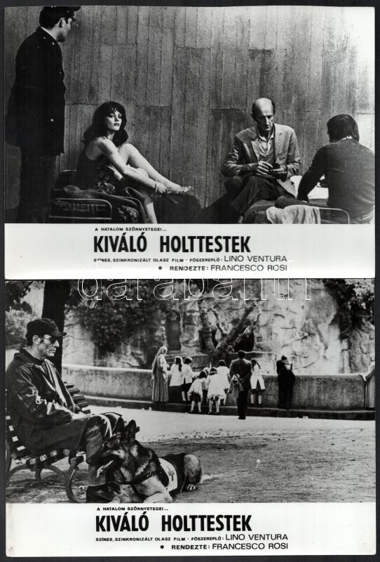 1976 ,,Kiváló holttestek' című olasz film jelenetei és szereplői (köztük Lino Ventura), 13 db vintage produkciós filmfotó, ezüst zselatinos fotópapíron, 18x24 cm - Image 4
