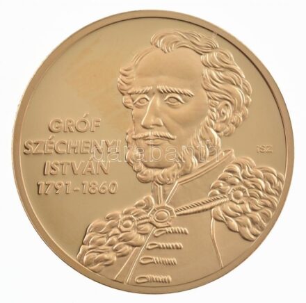 ifj. Szlávics László (1959-) 2011. 'Nagy Magyarok / Gróf Széchenyi István' aranyozott Cu emlékérem tanúsítvánnyal (40mm) T:PP