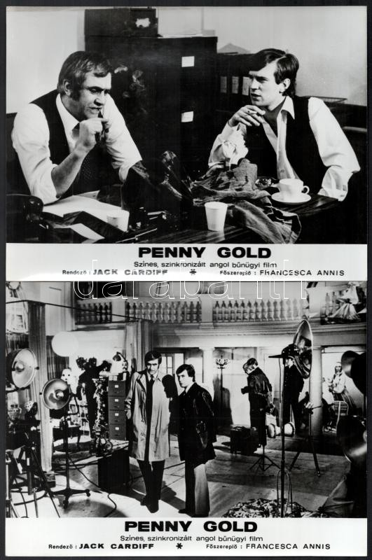cca 1974 ,,Penny Gold' című angol bűnügyi film jelenetei és szereplői, 19 db vintage produkciós filmfotó, ezüst zselatinos fotópapíron, kisebb hibákkal, 18x24 cm - Image 3