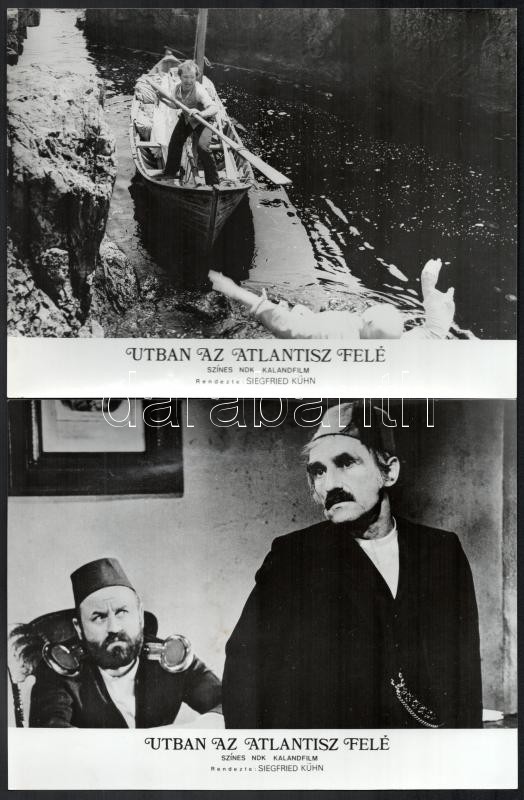 1978 ,,Útban az Atlantisz felé' című NDK kaland film jelenetei és szereplői, 13 db vintage produkciós filmfotó, ezüst zselatinos fotópapíron, 18x24 cm