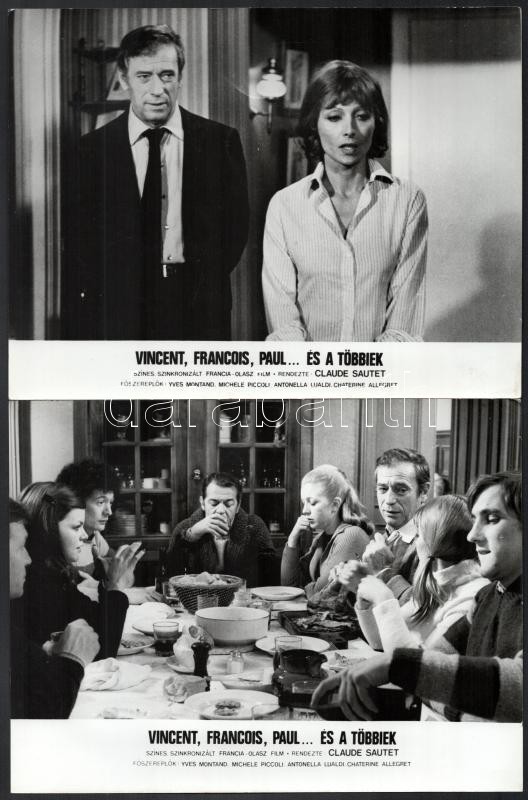 1974 ,,Vincent, Francois, Paul és a többiek' című francia - olasz film jelenetei és szereplői (köztük Yves Montand, Michele Piccoli, Antonella Lualdi, Chaterine Allegret), 13 db vintage produkciós filmfotó, ezüst zselatinos - Image 4