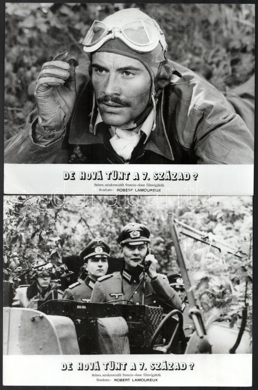 1973 ,,De hová tűnt a 7. század?' című francia - olasz film jelenetei és szereplői, 17 db vintage produkciós filmfotó, ezüst zselatinos fotópapíron, kisebb hibák a képeken, 18x24 cm