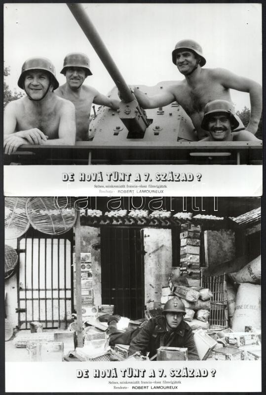 1973 ,,De hová tűnt a 7. század?' című francia - olasz film jelenetei és szereplői, 17 db vintage produkciós filmfotó, ezüst zselatinos fotópapíron, kisebb hibák a képeken, 18x24 cm - Image 3