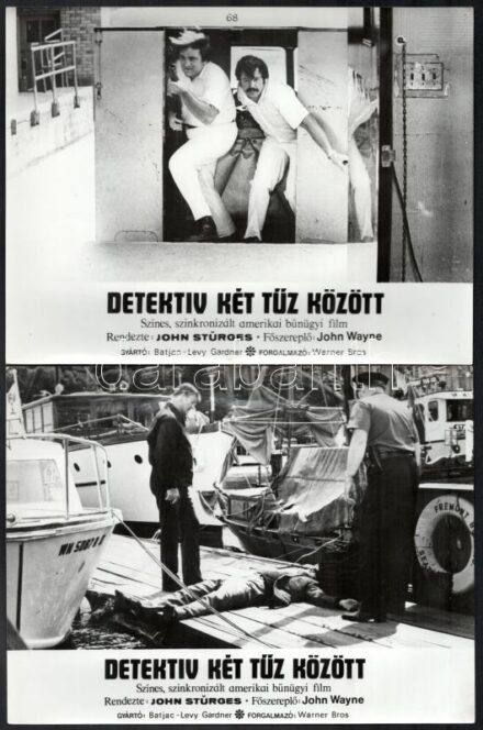 1974 ,,Detektív két tűz között' című amerikai film jelenetei és szereplői, 21 db vintage produkciós filmfotó, ezüst zselatinos fotópapíron, 18x24 cm