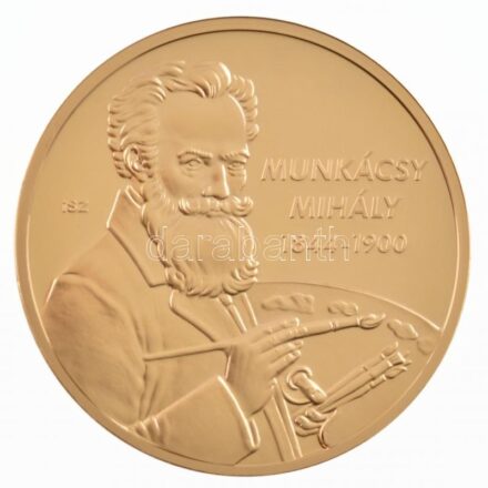 ifj. Szlávics László (1959-) 2011. 'Nagy Magyarok / Munkácsy Mihály' aranyozott Cu emlékérem tanúsítvánnyal (40mm) T:PP