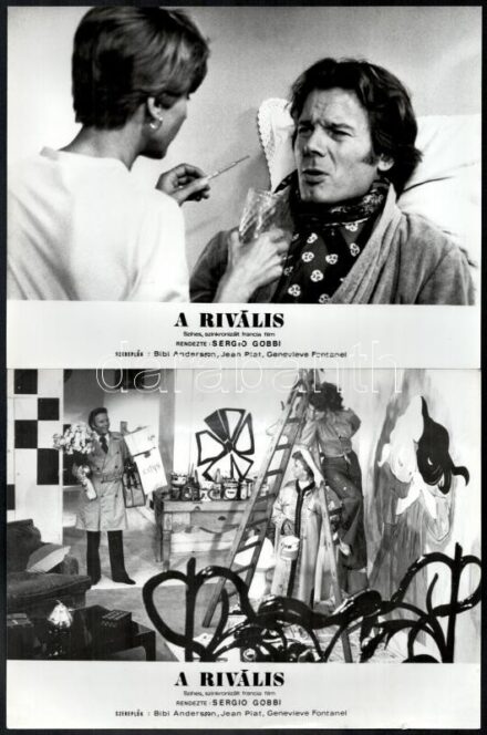 1974 ,,A rivális' című francia film jelenetei és szereplői, 13 db vintage produkciós filmfotó, ezüst zselatinos fotópapíron, 18x24 cm
