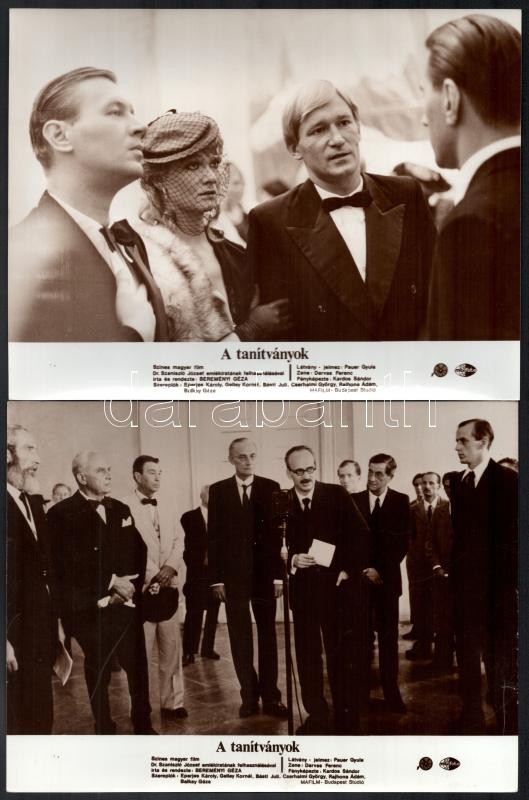 1985 ,,A tanítványok' című magyar film jelenetei és szereplői (köztük Eperjes Károly, Cserhalmi György, Básti Juli), 10 db vintage produkciós filmfotó, ezüst zselatinos fotópapíron, barna tónusban, 18x24 cm - Image 3