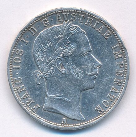 Ausztria 1861A 1Fl Ag 'Ferenc József' T:1- patina, ph Austria 1861A 1 Florin Ag 'Franz Joseph' C:AU patina, edge error Krause KM#2219