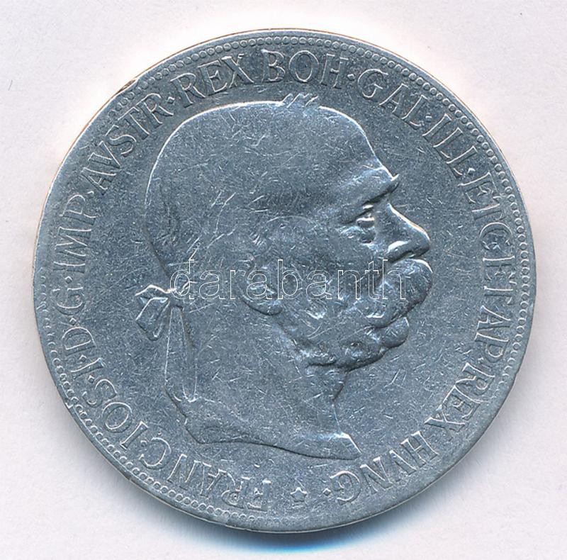 Ausztria 1900. 5K Ag 'Ferenc József' T:2- patina, ph, karc Austria 1900. 5 Corona 'Franz Joseph' C:VF patina, edge error, scratched Krause KM#2807
