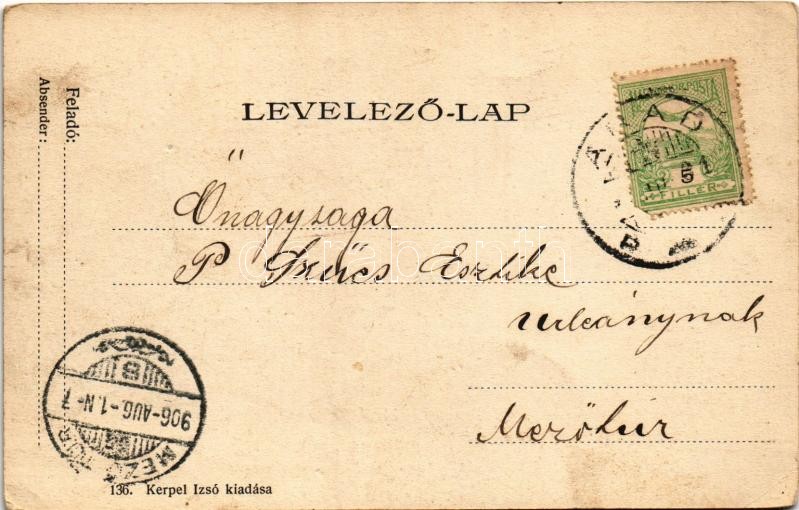 1906 Arad, Szabadság tér a Szabadság szoborral, Herbstein Mór, Frischmann József, Weigl Adolf és Társa, Schwarz Testvérek üzlete. Kerpel Izsó kiadása / square, monument, shops (EK) - Image 2