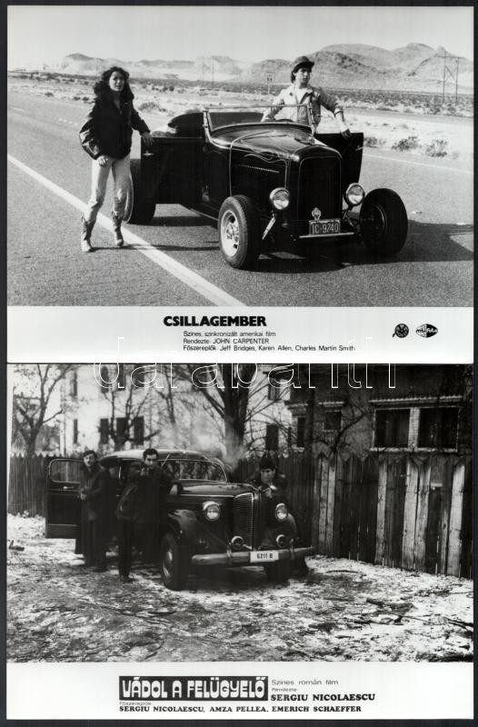 Automobilok különféle filmekben, 5 db vintage produkciós filmfotó, ezüst zselatinos fotópapíron, 18x24 cm - Image 2