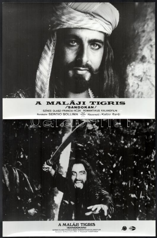 Kabur Bedi színész öt jelenete ,,A maláji tigris - Sandokan' című filmben, 5 db vintage produkciós filmfotó, ezüst zselatinos fotópapíron, 18x24 cm - Image 2