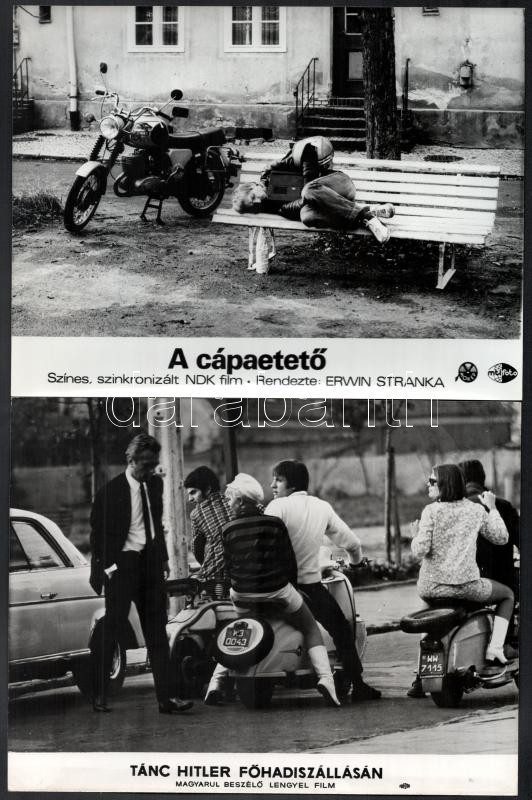 Különféle motorok, különféle filmekben, eltérő időpontokban, 5 db vintage produkciós filmfotó, ebből négy db ezüst zselatinos fotópapíron, egy kép ofszet nyomtatással kartonlapon, 18x24 cm - Image 2