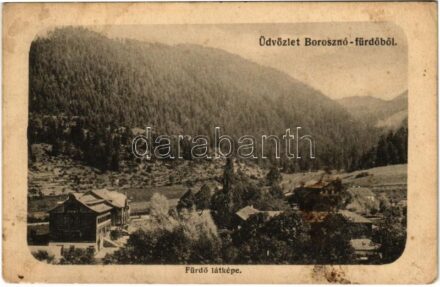 1909 Borosznó-fürdő, Brusznó, Brusno-kúpele; fürdő látképe. Lechnitzky O. 199. / spa (fl)
