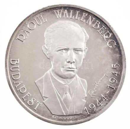 Bognár György (1944-) DN 'Raoul Wallenberg - Budapest 1944-1945' jelzett Ag emlékérem (31,32g/0.999/42,5mm) T:PP fo., felszíni karc, patina