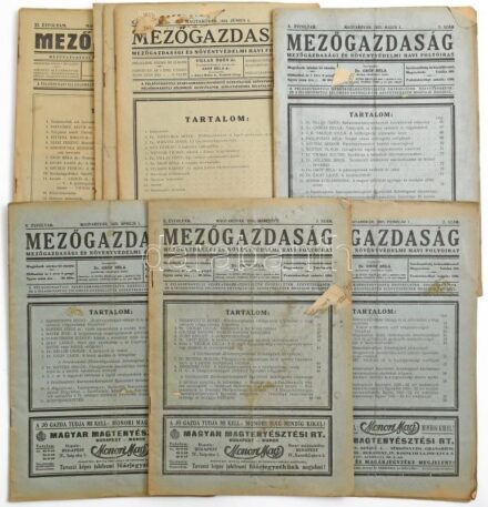 1933 Mezőgazdaság. Mezőgazdasági és növényvédelmi havi folyóirat. A Felsődunántúli Szarvasmarhatenyésztő Egyesületek Szövetségének és a Felsődunántúli Zöldmező Egyesületek Szövetségének hivatalos közlönye. Szerk.: