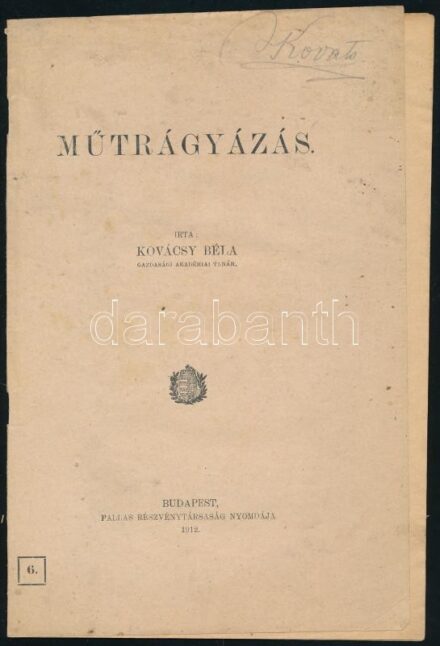 Vegyes trágyázással kapcsolatos tétel, 3 db: Faber Sándor: Trágyázás istállótrágyával, Az istállótrágya, Műtrágyázás. Bp., 1912., Pallas, az egyik borítón kis gyűrődéssel, 23; 20; 23 p.