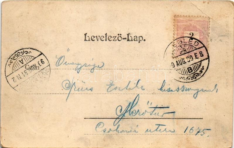 1899 (Vorläufer) Cegléd, Árpád tér, Kereskedelmi Bank, Szántó Sándor, Schwartz Attila üzlete. Sebők Béla kiadása (EB) - Image 2