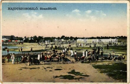 1930 Hajdúszoboszló, Strandfürdő, fürdőzők. Balogh Kálmán kiadása. Fotó Petrányi (EK)