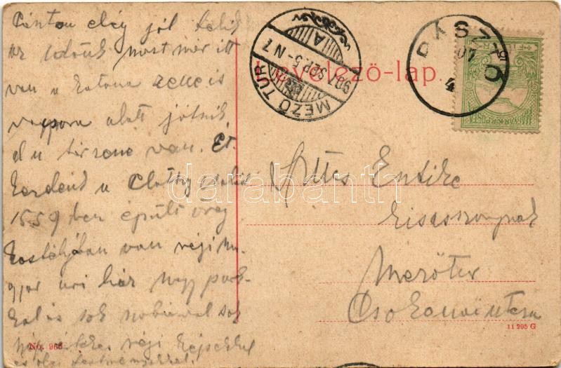 1907 Pásztó, Gróf Almássy kastély. W.L. (?) No. 966. (fa) - Image 2