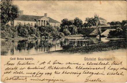 1902 Szarvas, Gróf Bolza kastély. Farkas Soma kiadása (EK)