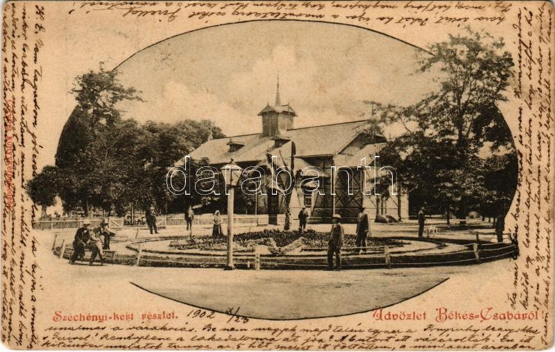 1902 Békéscsaba, Széchenyi kert. Corvina könyvkereskedés kiadása (EK)
